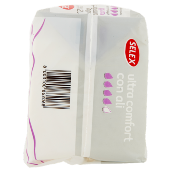 Selex Assorbenti Ultra Confort con Ali Effetto Cotone in Bustine Singole 12 pezzi