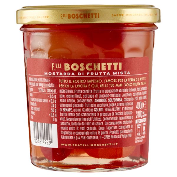F.lli Boschetti Mostarda Ricetta alla Cremonese con Frutta Mista 400 g