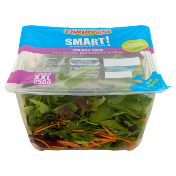 DimmidiSì Smart! La Vaschetta Intelligente Gran Mix con carote, pomodorini e olive 250 g