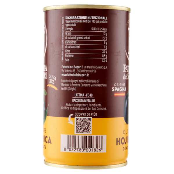 Fattoria dei Sapori Olive Nere Hojiblanca Denocciolate 350 g