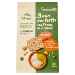 Galbusera Buonpertutti Con Farine Legumi Biologici,farina Tipo2,semi Canapa,lenticchie Soffiate 200g