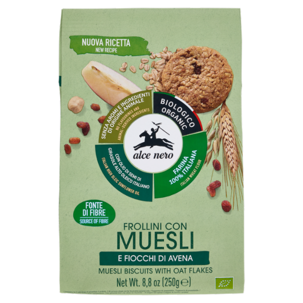 alce nero Frollini con Muesli e Fiocchi di Avena 250 g