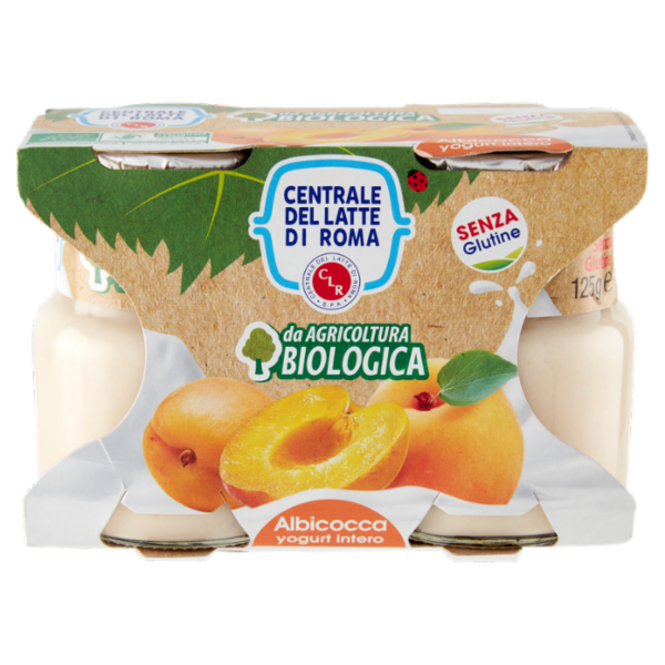 Centrale del Latte di Roma Albicocca yogurt intero da Agricoltura Biologica 2 x 125 g