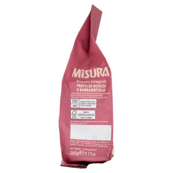 Misura Fibrextra Biscotti integrali Frutti di Bosco e Barbabietola 260 g