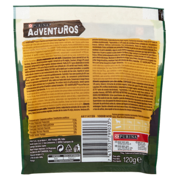 PURINA ADVENTUROS Ricco in Tacchino con Ancient Grain e Superfood 120 g
