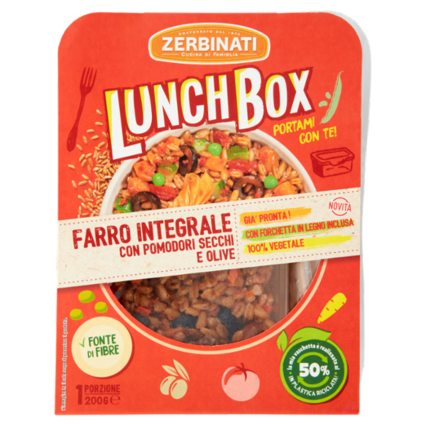 Zerbinati Lunch Box Farro Integrale con Pomodori Secchi e Olive 200 g