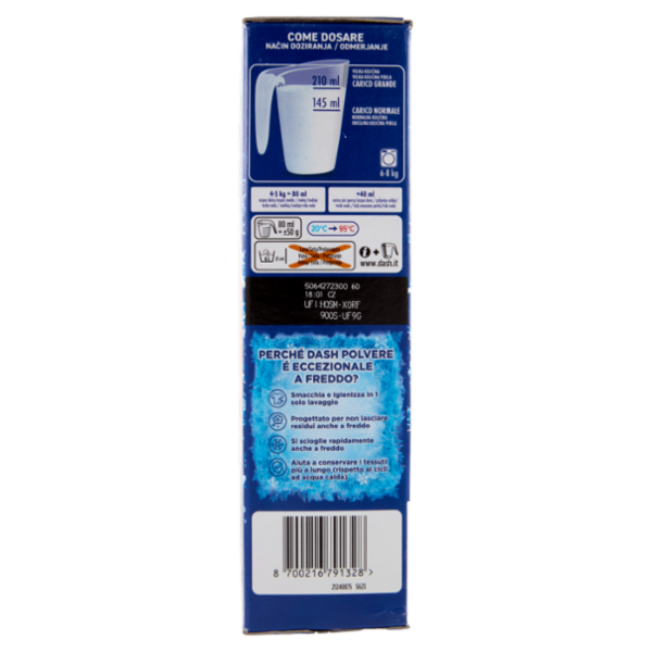 Dash Power Detersivo Lavatrice in Polvere, Tecnologia Anti-Residui, 21 Lavaggi 1050 g