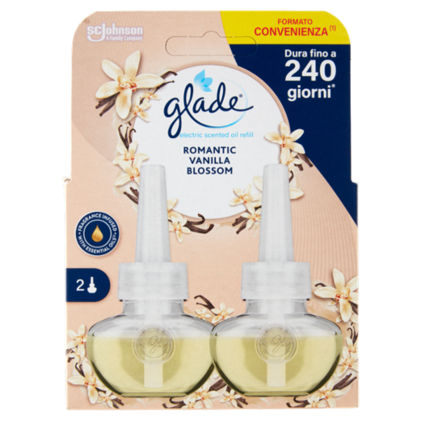 Glade® Liquido Elettrico Doppia Ricarica, Profumatore per ambienti, Fragranza Vaniglia 2x20ml