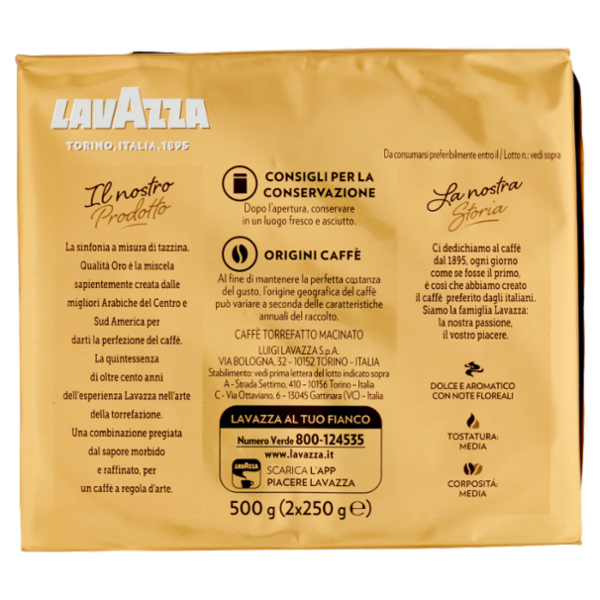 Lavazza Qualità Oro Caffè Macinato 2 x 250 g