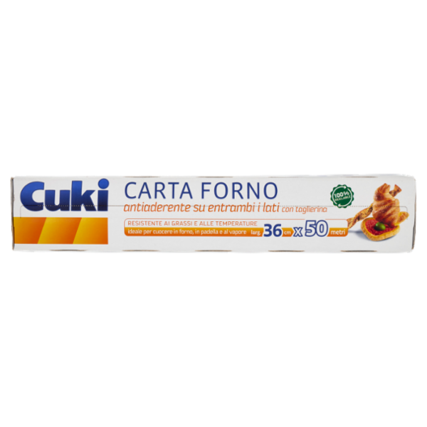 Cuki Carta Forno andiaderente su entrambi i lati con taglierina larg. 36 cm x 50 metri