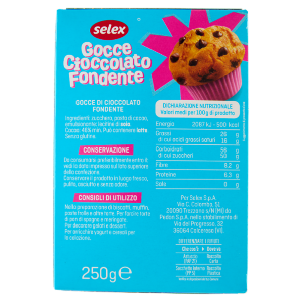 Selex Gocce di Cioccolato Fondente 250 g