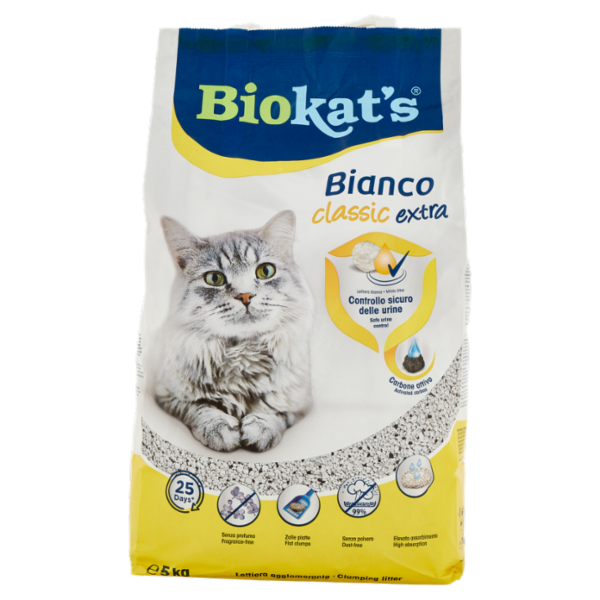 Biokat's Bianco classic extra Lettiera agglomerante 5 kg