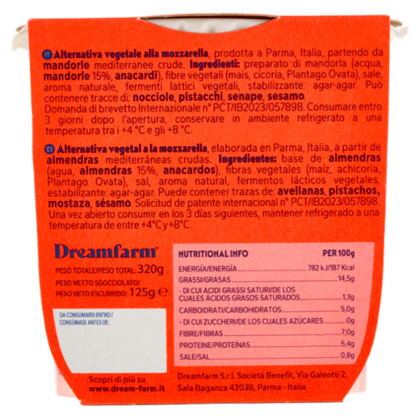 Dreamfarm Alternativa vegetale alla mozzarella 125 g
