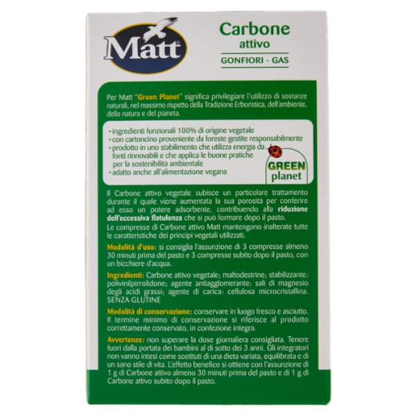 Matt Erboristeria Carbone attivo 75 compresse 37,8 g
