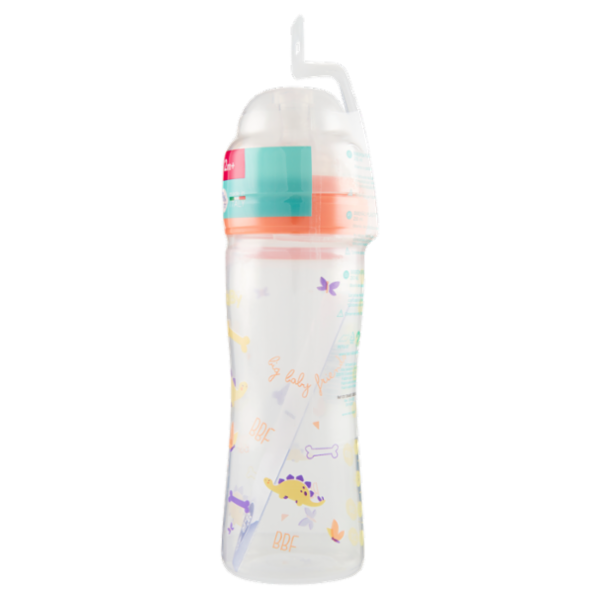 neo Baby Biberon Plastica Collo Largo 250 ml 2m+ Dino Arancio