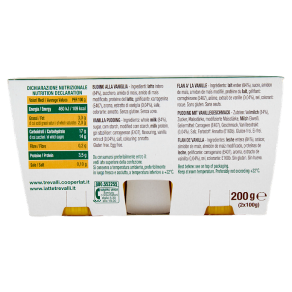 treValli i Dessert al Latte Budino Vaniglia del Madagascar 2 x 100 g