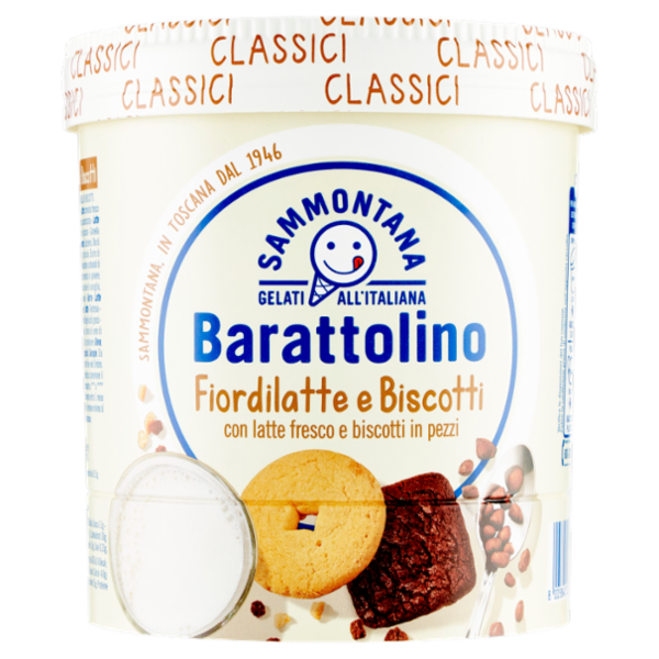 Sammontana Barattolino Classici Fiordilatte e Biscotti 500 g