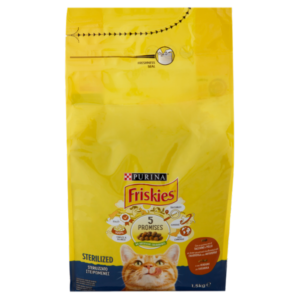 PURINA FRISKIES Sterilizzato Tacchino e Pollo e con verdure 1,5kg