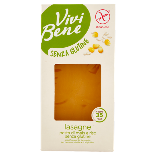 Vivi Bene Senza Glutine Pasta di Mais e Riso Lasagne Senza Glutine 250 g