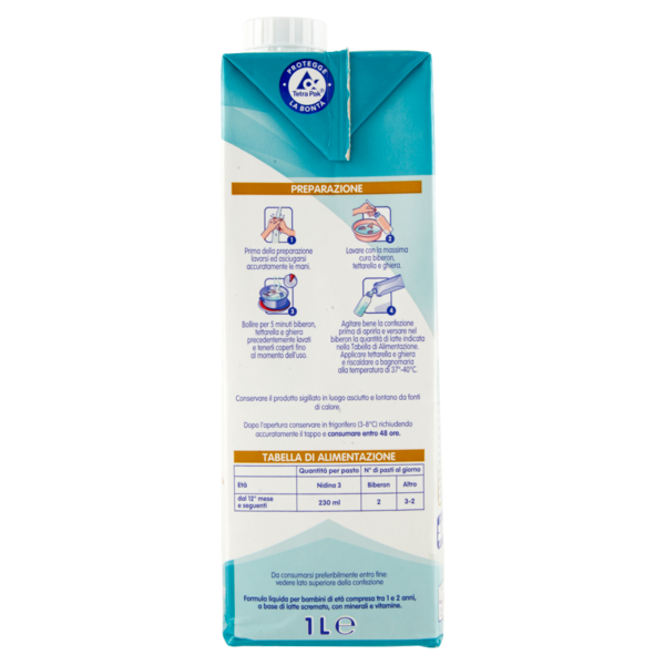 NESTLÉ NIDINA Optipro 3 da 12 mesi Latte di crescita liquido 1L