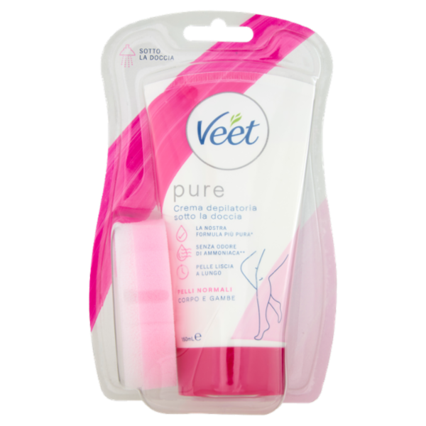 Veet Crema Depilatoria Sotto La Doccia Silk e Fresh Technology Pelli Normali, 150ml