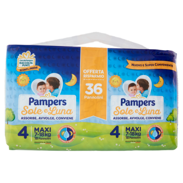 Pampers Sole e Luna 4 Maxi 18 pz