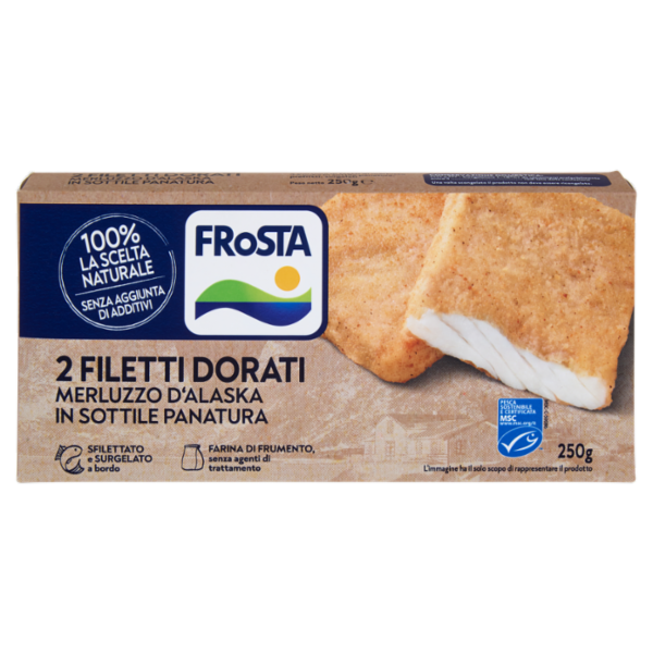 FRoSTA 2Filetti Dorati Merluzzo d'Alaska in Sottile Panatura 250 g