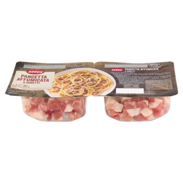Selex Pancetta Affumicata a Cubetti in Confezioni Salvafreschezza 2x80 g