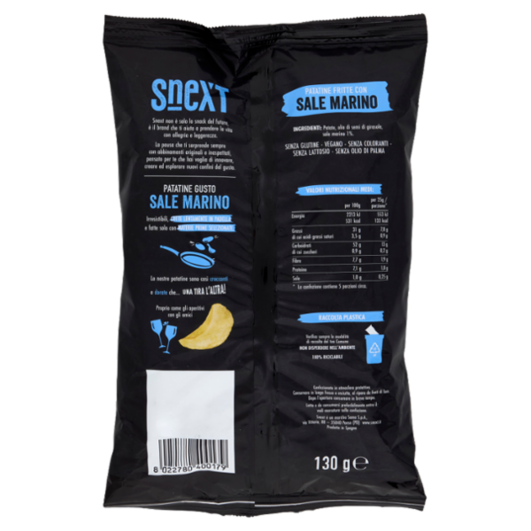 Snext Patatine Gusto Sale Marino 130 g
