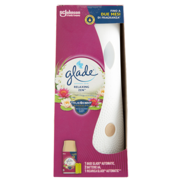Glade Automatic Spray Base con Ricarica, Profumatore per ambienti, Fragranza Relaxing Zen 269ml