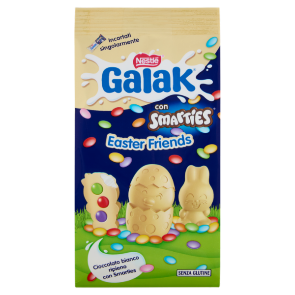 GALAK Easter Friends Personaggi Pasquali di Cioccolato Bianco con Smarties 147g