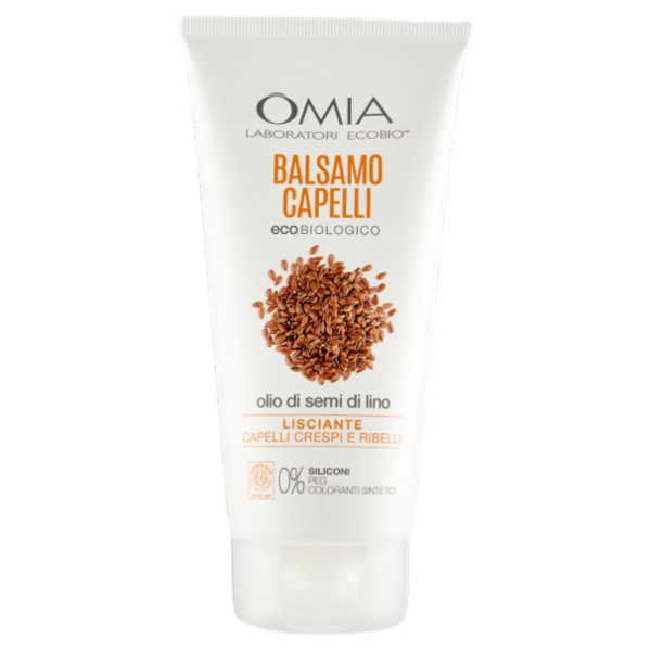 Omia Laboratori Ecobio Balsamo Capelli ecobiologico olio di semi di lino Lisciante 180 ml