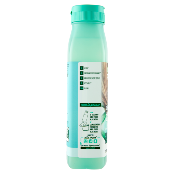 Garnier Fructis Hair Food, Shampoo idratante all'aloe per capelli disidratati, 350 ml