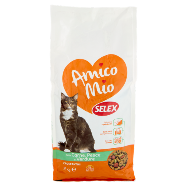 Selex Amico Mio Gatto Croccantini con Carne, Pesce e Verdure 2 kg