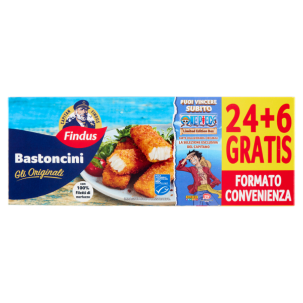Capitan Findus 30 Bastoncini con 100% Filetti di Merluzzo 750 g