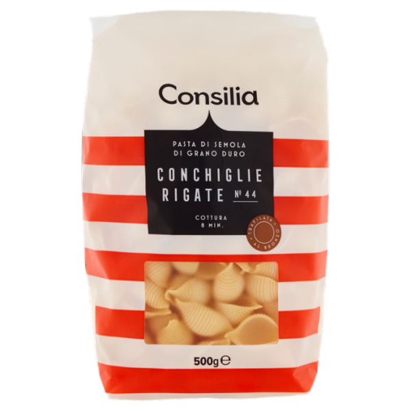Consilia Pasta di Semola Trafilata al Bronzo Conchiglie Rigate 500 g