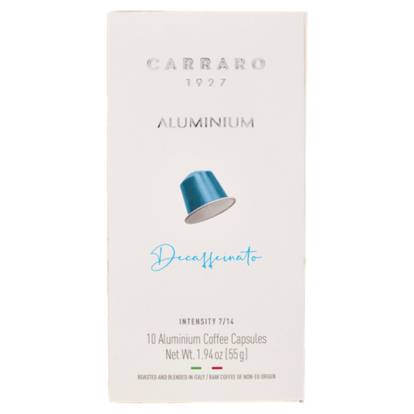 Carraro Decaffeinato Aluminium Coffee Capsules 10 x 5,5 g