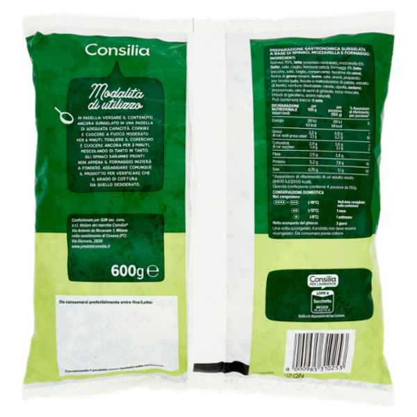 Consilia Spinaci con Mozzarella Surgelati 600 g