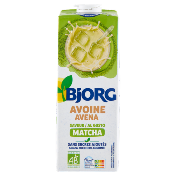 BJORG Avena Matcha Bevanda Vegetale Biologica, Prodotto in Italia, 1L