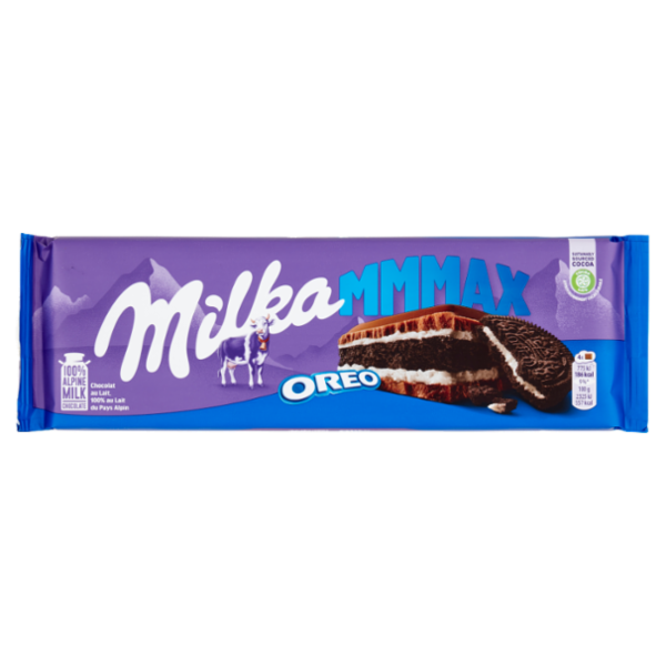 Milka Mmmax, maxi tavoletta di cioccolato al latte ripieno di biscotti Oreo - 300g