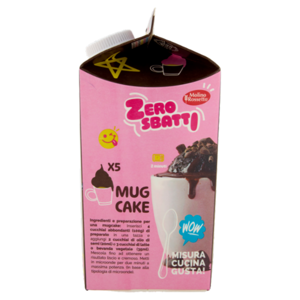 Molino Rossetto Zero Sbatti Cacao Preparato per Muffin e deliziose Mugcakes 500 g