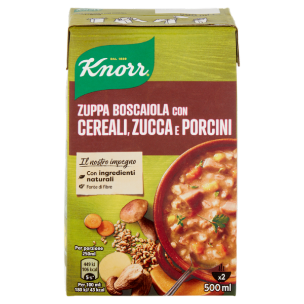 Knorr Zuppa Boscaiola con Cereali, Zucca e Porcini 500 ml