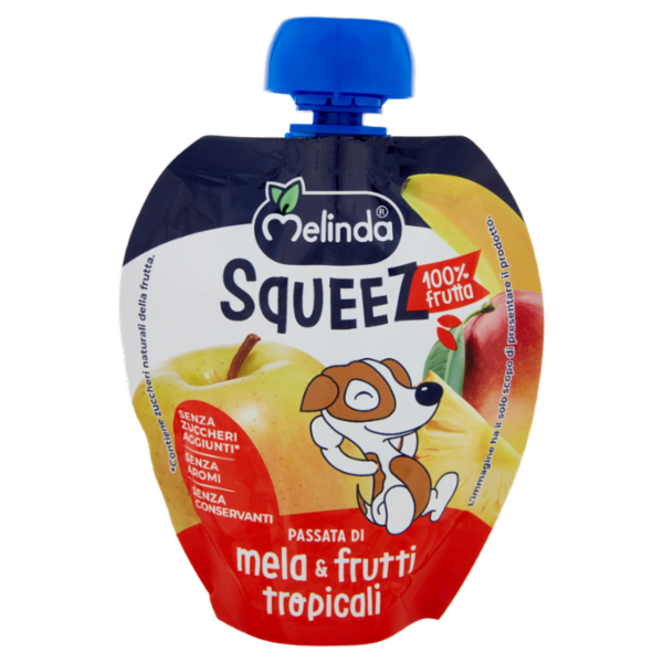 Melinda Squeez 100% frutta Passata di mela & frutti tropicali 90 g