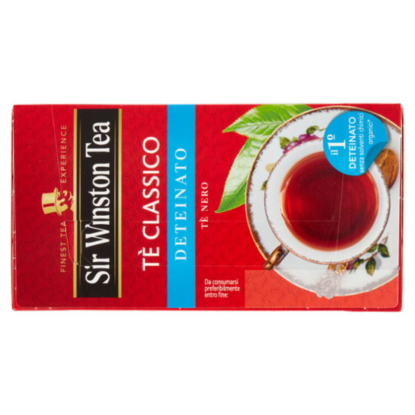 Sir Winston Tea Tè Classico Deteinato Tè Nero 20 x 1,5 g