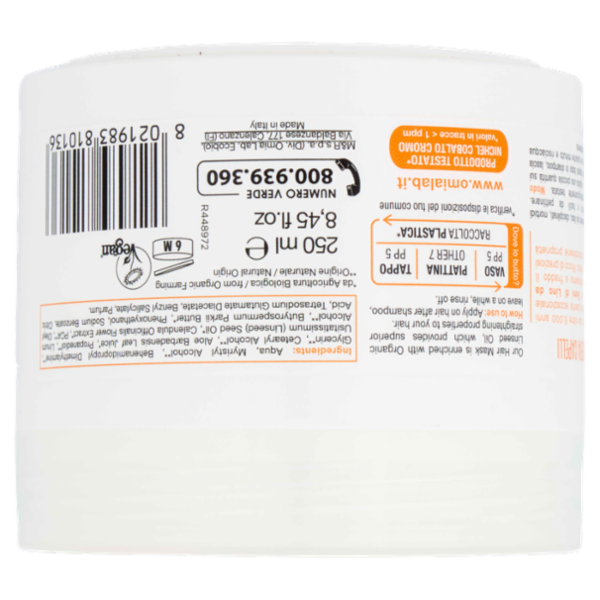 Omia Laboratori Ecobio Maschera Capelli Lisciante olio di semi di lino 250 ml