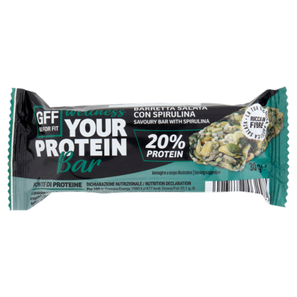 Go For Fit Wellness Your Protein Bar Barretta Salata con Spirulina 30 g