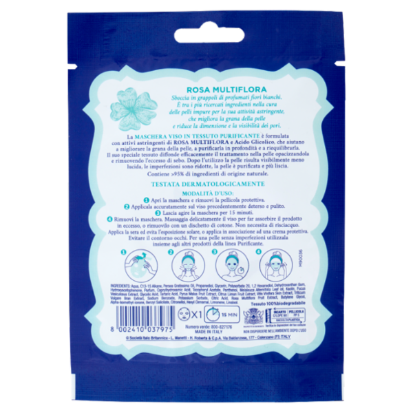 Acqua alle Rose Maschera in Tessuto Purificante 1 pz