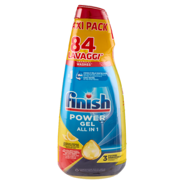 Finish Power Gel Lemon 2 x 42 lavaggi liquido lavastoviglie 2 x 940 ml