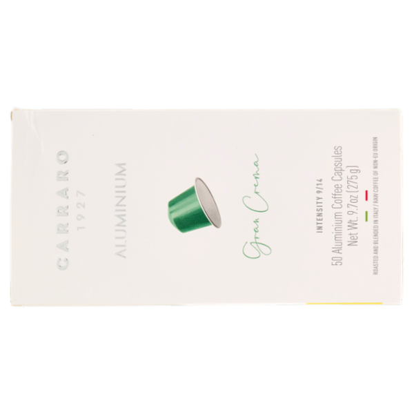 Carraro Gran Crema Aluminium Coffee Capsules 50 x 5,5 g