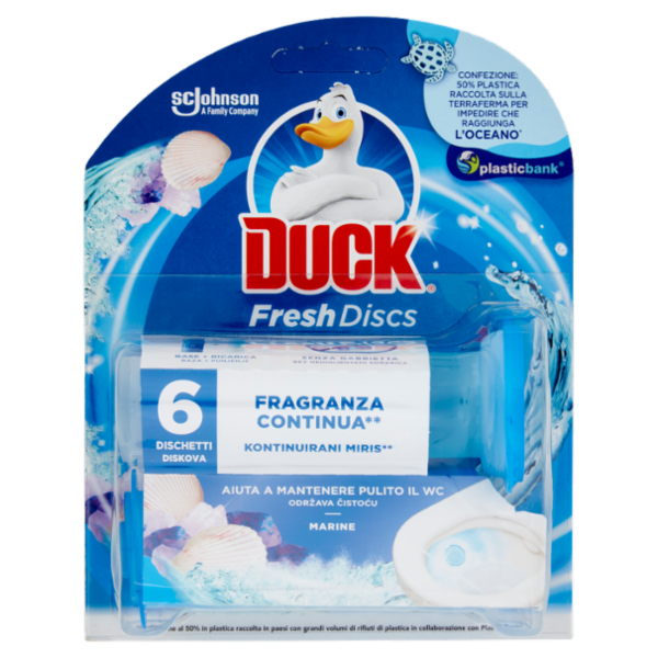 Duck Fresh Discs - Base per Dischi Gel Igienizzanti WC, Fragranza Marine 36ml